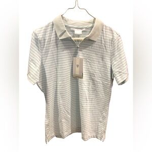 NWT Nike Golf Polo shirt sleeve white & Striped Women’s top Sz M